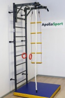 Шведская стенка "Гладиатор" с матом + кольца, лестница, канат ШС-011 apolonsport